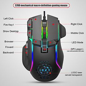 USB Wired Gaming Mouse, 10 Buttons Programming, up to 12800 DPI, USB Computer Mouse Adjustable DPI Mice for Laptop PC and Notebook