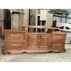 Tủ tivi gỗ gỗ xoan đào mẫu kệ nhô giữa