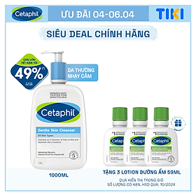 Sữa rửa mặt dịu lành cho da nhạy cảm Cetaphil Gentle Skin Cleanser 1000ml 