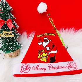 Nón noel vải nhung nón noel cho bé - ảnh shop chụp