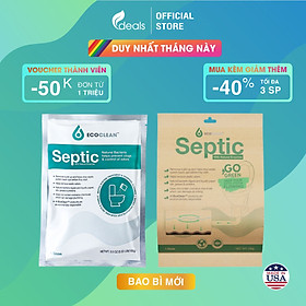 Ecoclean Septic - Men Vi Sinh Xử Lý Hầm Cầu Bể Phốt - Khử mùi, phân hủy chất thải, hết nghẹt hầm, hiệu quả sau 1 đêm - Gói 100g - 1 gói 100g