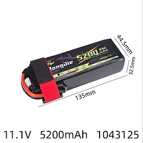 Pin Lithium Xả 60C 3s 11.1v 5200mah Máy Bay Flycam Đồ Chơi Điều Khiển Hàng Mới 100%