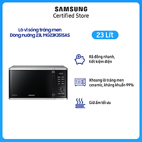 Hình ảnh Lò Vi Sóng Tráng Men Có Nướng Samsung MG23K3515AS/SV (23 lít) - Hàng Chính Hãng