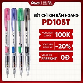 Bút chì kim Pentel bấm thân giữa PD105T Và PD107T viết êm mượt nét mảnh tiện lợi