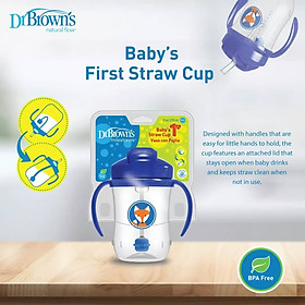 Ca uống nước ống hút 360 độ - Dr.Brown's - 270ml, (6m+)