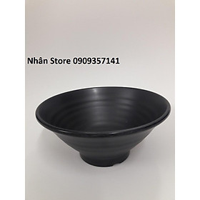 Mua Tô nhựa Melamine size 16cm Nhám đen Ms X17N (Ảnh thật)