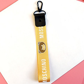Móc khóa dây Strap dây vải DAY-DT-gấu mochino vàng