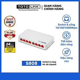 Bộ Chia Mạng 8 Cổng 100mbps Totolink S808 – Hàng Chính Hãng