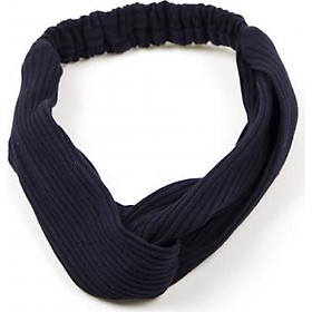 Băng Đô Vải Cài Tóc Thun Màu Xanh Đen - Mã BD069