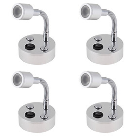 4Pcs Flexible Hose LED Night Light Bedside Reading Lamp Wall Surface Mount