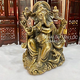 Tượng Thần Voi Ganesha phong thủy bằng đồng