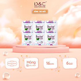 Combo 6 Băng vệ sinh hàng ngày thảo dược Doctor Care 16 cm siêu khô thoáng cả ngày dài