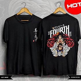 Áo thun One Piece màu đen in hình Luffy Gear 4 cực đẹp