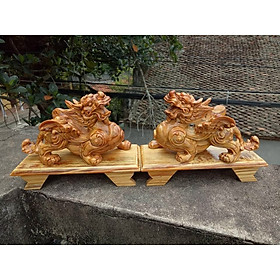 Mua Cặp tỳ hưu phong thủy hút tài lộc về nhà bằng gỗ huyết long kt 20×12×8cm +thêm cả chân đế đi kèm