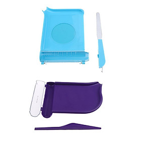 2pcs Durable ABS Pill Counting Tray and Spatula