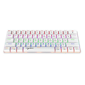 HXSJ V900 Wired 61-key Compact Mechanical Keyboard RGB Backlit Keyboard N-key Rollover Blue Switch Double Shot Keycaps