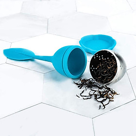 1pcs Tea Strainer with Drip Tray Loose Tea Steeper Balls Tea Strainers Red