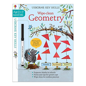 Ảnh bìa Sách tẩy xóa tiếng Anh - Usborne Key Skills Wipe-Clean: Wipe-Clean Geometry 8-9