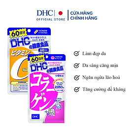 Combo TPBVSK DHC COLLAGEN (NEW) + VITAMIN C HARD CAPSULE (Combo Viên uống DHC Làm Đẹp da - Collagen & Vitamin C)