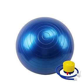 BÓNG TẬP YOGA TRƠN MÀU XANH DƯƠNG ( Tặng kèm bơm bóng và khóa van )