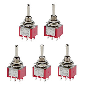 On/Off Small Mini Toggle Switch 6 PIN Model Railway SPST Red Pack of 5