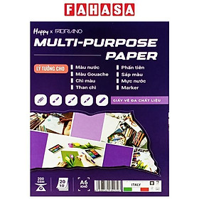 Bộ 20 Tờ Giấy Vẽ Đa Chất Liệu A6 200gsm Multi-Purpose Paper - Happy HA-MIX-A6-200G-20T
