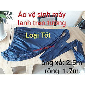 (tặng dây sỏ) Túi trùm vệ sinh máy lạnh treo tường - Áo bọc hứng nước rửa điều hòa giá sốc - Xanh đen