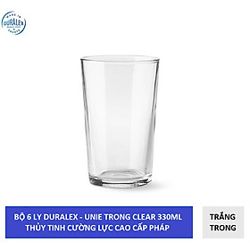 {Hàng chính hãng} Bộ 6 ly cao  D1045A Duralex - Unie trong Clear 330ml Thủy tinh cường lực cao cấp Pháp