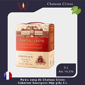 Rượu vang đỏ Chateau Cristo Cabernet Sauvignon Hộp giấy 3 Lít 14,5%