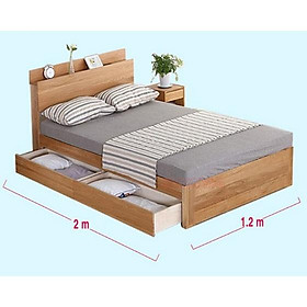 Mua giường ngủ đơn gỗ công nghiệp mdf 1m2 có ngăn kéo giá thật
