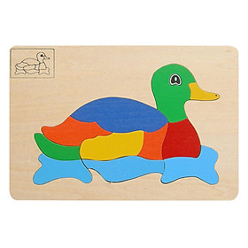 Tranh ghép vịt bơi VT3P-00893 16x24cm