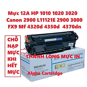 Hộp mực Dành Cho máy in Canon LBP 2900, 3000 - 12A / HP LaserJet - 1010/ 1012/ 1015/ 1020/ 1018/ 1022/ 1022n/ 1022nw- Hàng chính hãng Alpha Cartridge 