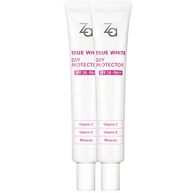 Bộ 2 Kem Dưỡng Trắng Da Za True White Day Protector SPF26 PA++ 35g Kèm 3 Quà Tặng Ngẫu Nhiên