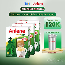 Combo 3 Sữa Bột Anlene Gold 3X vị Cà phê (Hộp giấy 280g)