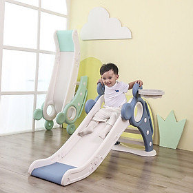 Cầu trượt và bóng rổ cho bé 1-6 tuổi gấp gọn có rổ bóng rổ đế
