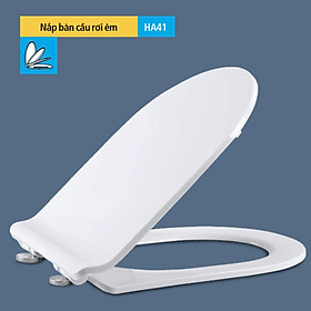 Mua Nắp bồn cầu rơi êm - Nắp bàn cầu HA41 phụ kiện Inox- bảo hành bể vỡ