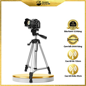 Gậy 3 Chân Máy Ảnh Chụp Hình Selfie Tự Sướng Tripod Floveme 3366 - 03 cách xoay, 360 độ - Cao 150cm Kèm Giá Đở Điện Thoại -  Hàng chính hãng