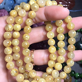 Vòng tay thạch anh  tóc vàng quấn 3 vòng hạt 7li
