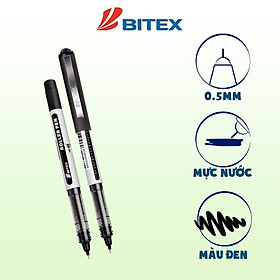 Bút lông bi Bitex R02 mực xanh, đỏ, đen ngòi 0.5mm