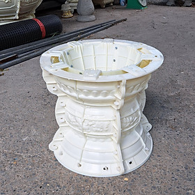 Khuôn Chậu Cảnh Tròn 70 Họa Tiết Chùa, Chim, Sen cá