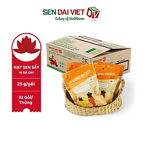 Thùng32 GóiHạt Sen Sấy Vị Gà Cay-Cay Cay, Mặn Mặn-Sen Đại Việt-Gói