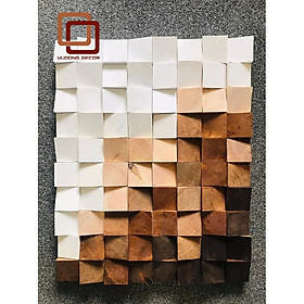 Mua Tranh gỗ trang trí 3D tone NÂU - TRẮNG (Wood mosaic) - (KÍCH THƯỚC 30x40 và 40X60cm)