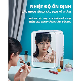 Tủ lạnh mini 10L mặt gương đựng mỹ phẩm