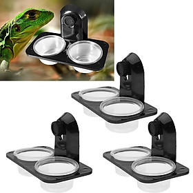 3 Pcs Dual Reptile Feeding Bowl Screw Food & Water Dish For Gecko, Lizard