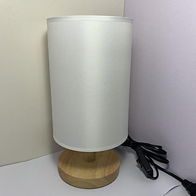 Mua Đèn ngủ để bàn gỗ cao cấp chóa vải - Tặng kèm bóng LED chuyên dụng