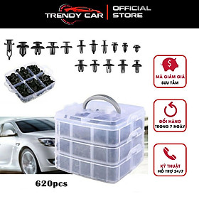 Bộ Đinh Tán, Chốt Vít, Nở Vít Nhựa, ốc nhựa Dành Cho Xe Ô Tô 620 chi tiết đa dụng dành cho thợ sửa xe chuyên nghiệp