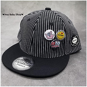 Mũ nón Hiphop Snapback cho bé trai và bé gái kiểu dáng bóng chày đính sticker gỗ 4 màu cực hot