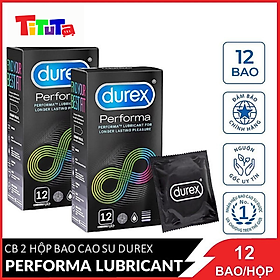 Combo 2 hộp Bao cao su Durex Performa Đen Hộp 12 cáiX2