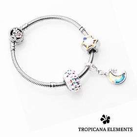 Lắc Tay Tropicana Phối Charm Swarovski Pha Lê Trăng Sao Ngũ Sắc