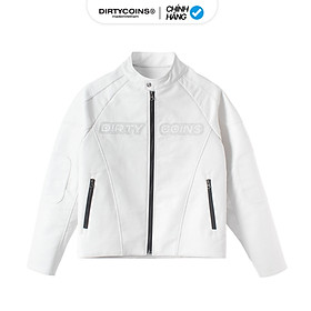 Áo Khoác DirtyCoins Leather Biker Jacket - White
